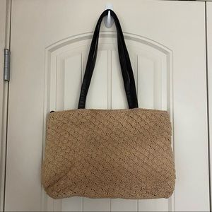 Liz Claiborne Crazy Horse Woven Bag with Leather Straps